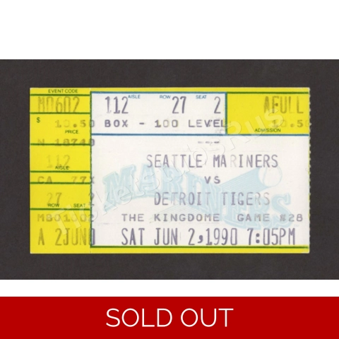 Randy Johnson 1st NO-HITTER SHUTOUT SHO HOF 1990 Mariners Tigers 6/2 Ticket Stub